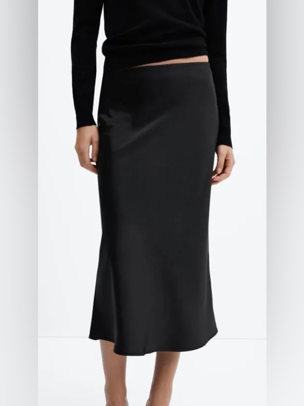 Mango satin midi skirt